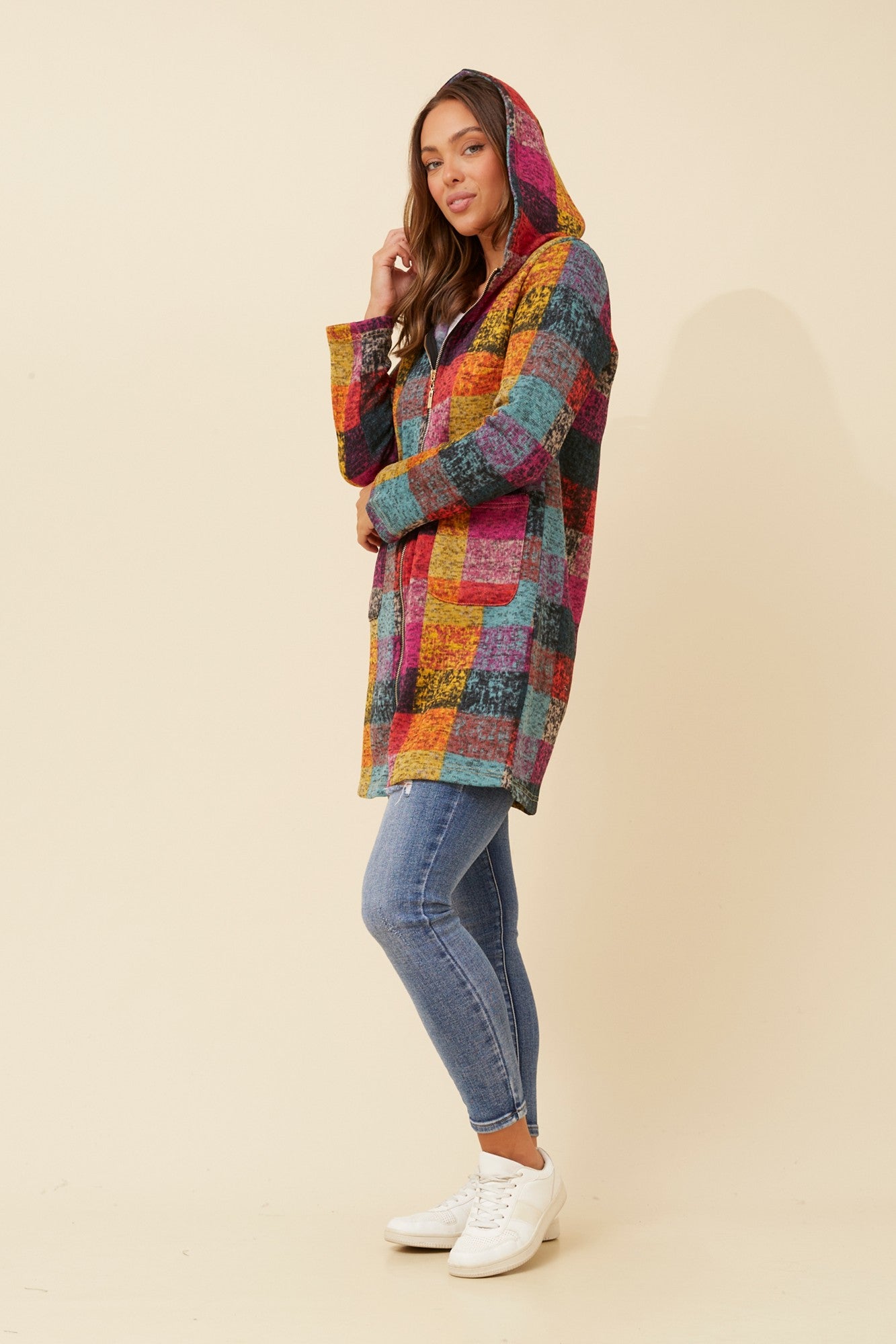 GYPSY CHECK PRINT COAT (Multi Color)