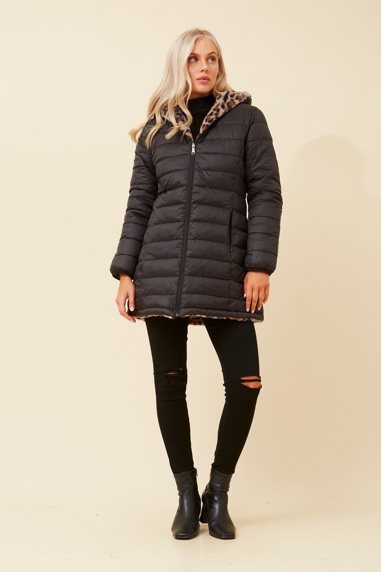CONGO REVERSIBLE PUFFER COAT (Black)