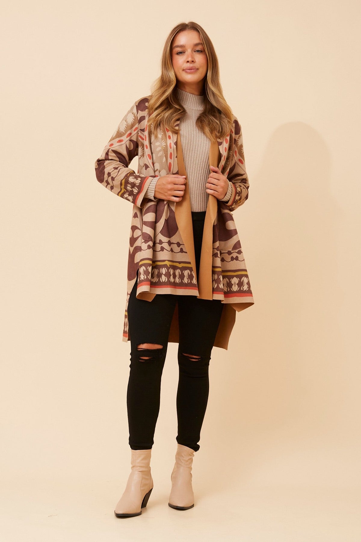 KERENA FAUX SUEDE COAT (Tan)