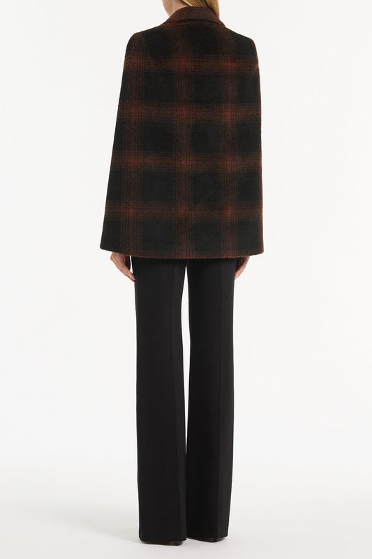 Carla Zampatti Cocoa Wool Check Cape (Print)