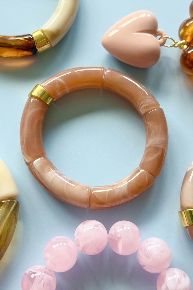 Image of Bracelets. Product name - Tube Bracelet in Warm Beige colour by brand - Betty Basics