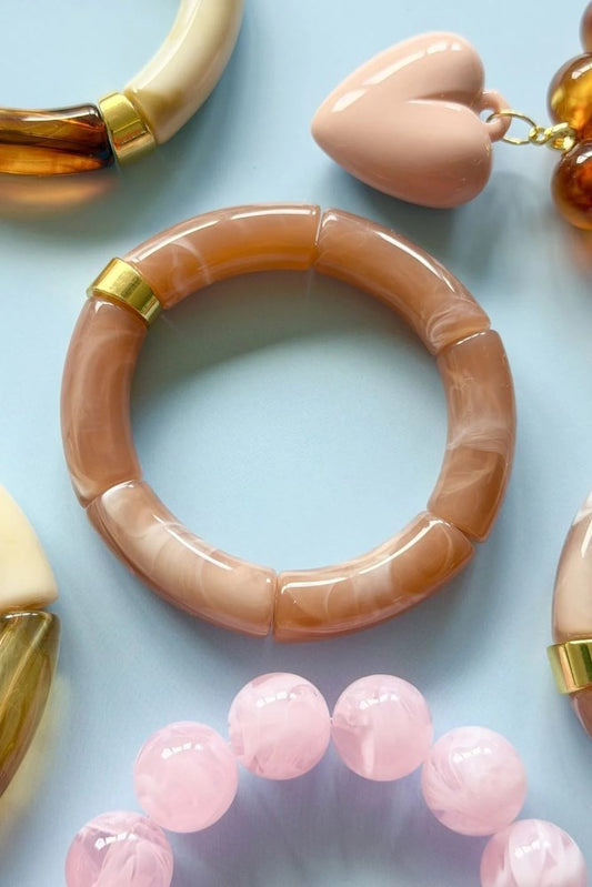 Image of Bracelets. Product name - Tube Bracelet in Warm Beige colour by brand - Betty Basics