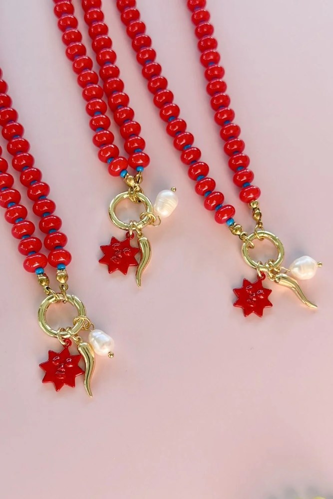 Betty Basics Buona Fortuna Necklace (Red)