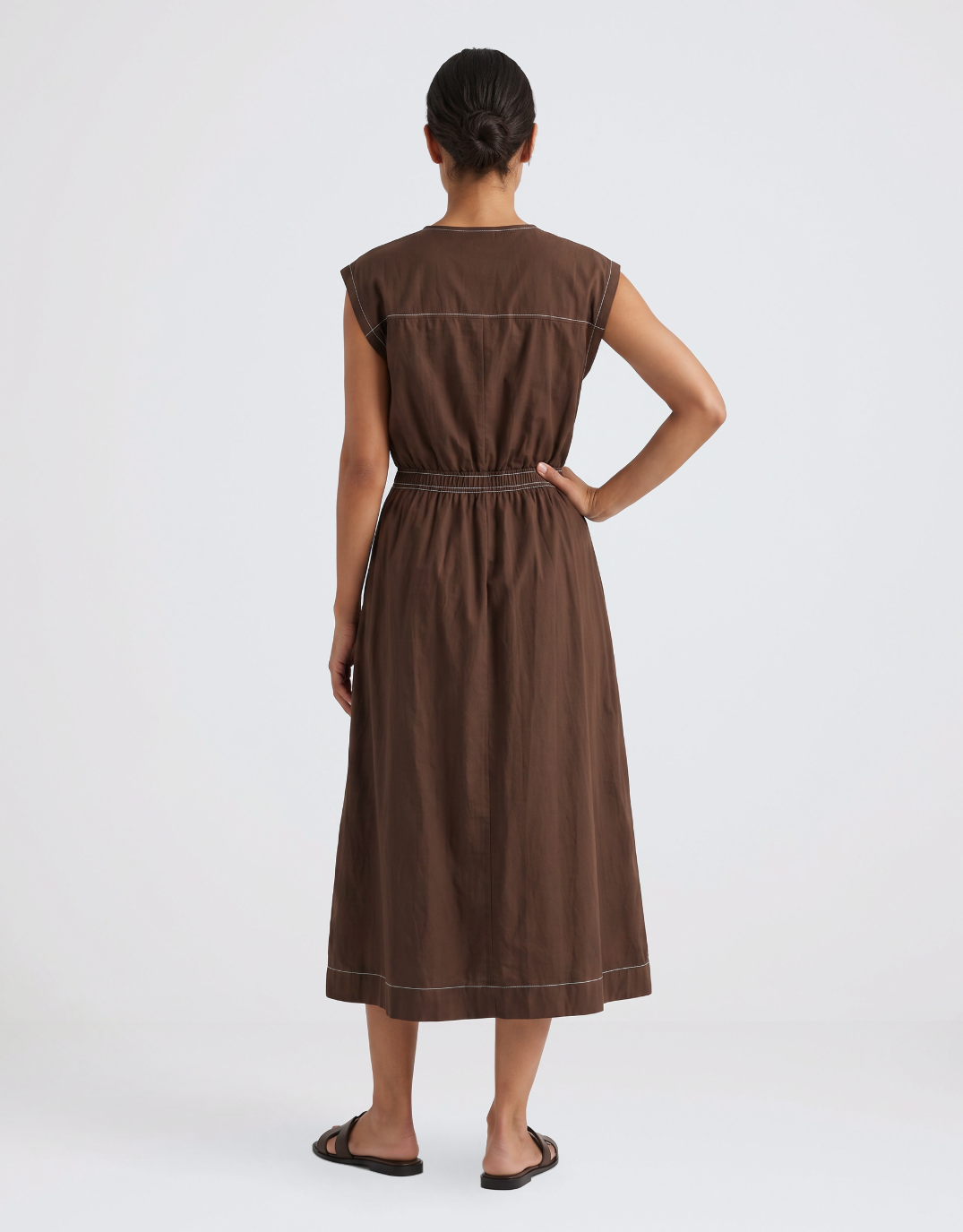 365 Days Cooper Contrast Stitch Dress (Chocolate/White)