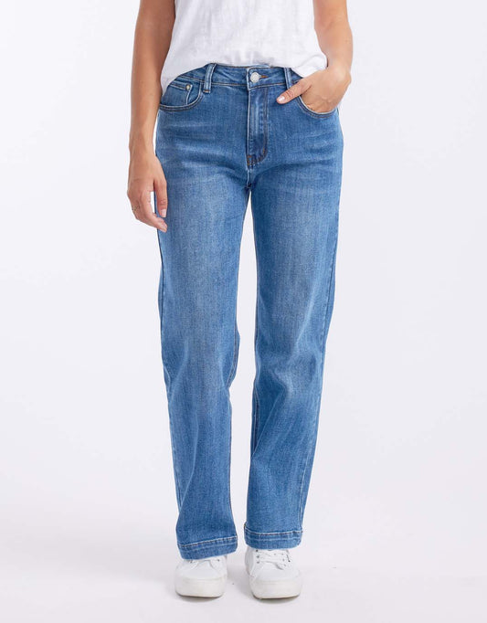 Image of Jeans. Product name - Stretch Straight Leg Jean Light Mid Blue in Light Mid Blue colour by brand - Country Denim