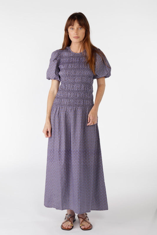 Image of Dresses. Product name - Cowgirl Surfer Aava Shirred Dress Navy in Red colour by brand - Cowgirl Surfer