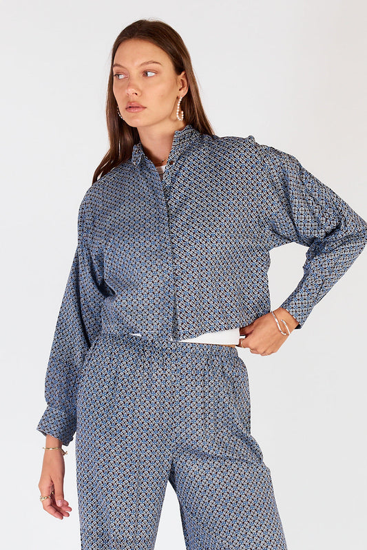 Image of Shirts. Productname: Cowgirl Surfer Aava Shirt Navy in Navy colour by brand - Cowgirl Surfer