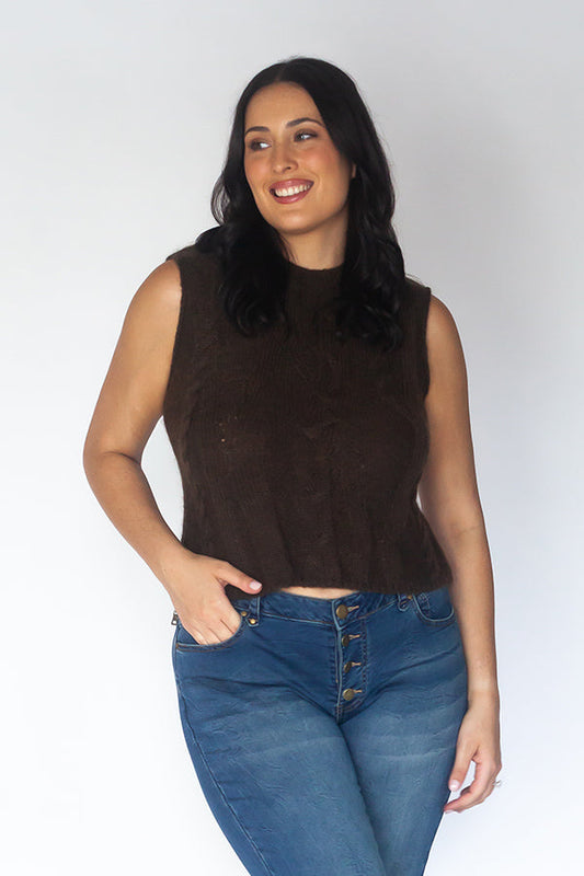 Image of Coats & Jackets. Productname: Cowgirl Surfer Braided Vest Chocolate in Chocolate colour by brand - Cowgirl Surfer