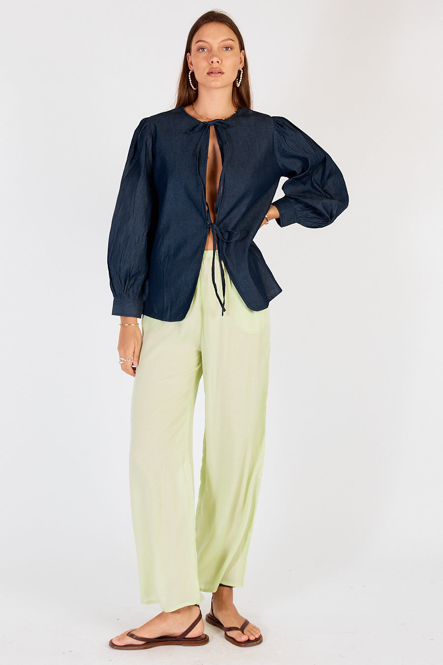 Image of Accessories. Productname: Cowgirl Sufer Ceto Tie Top in Jacket colour by brand - Cowgirl Surfer