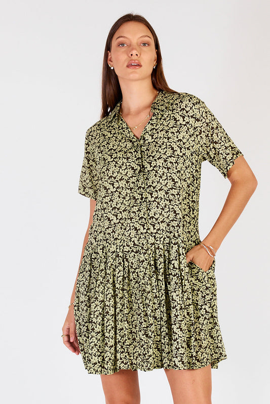 Image of Dresses. Productname: Cowgirl Surfer Gardem Pleated Mini Green in Green colour by brand - Cowgirl Surfer