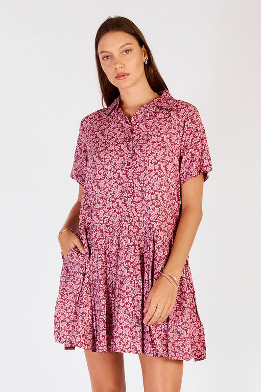 Image of Dresses. Productname: Cowgirl Surfer Gardem Pleated Mini Pink in Pink colour by brand - Cowgirl Surfer