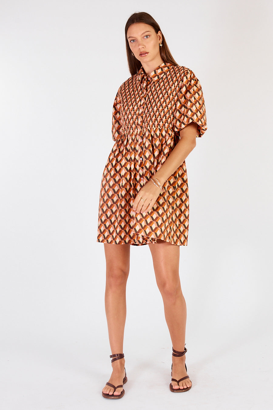Cowgirl Surfer Loon Shirred Mini (Red)
