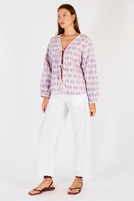 Image of Shirts. Productname: Cowgirl Mano Tie Shirt Musk in Musk colour by brand - Cowgirl Surfer