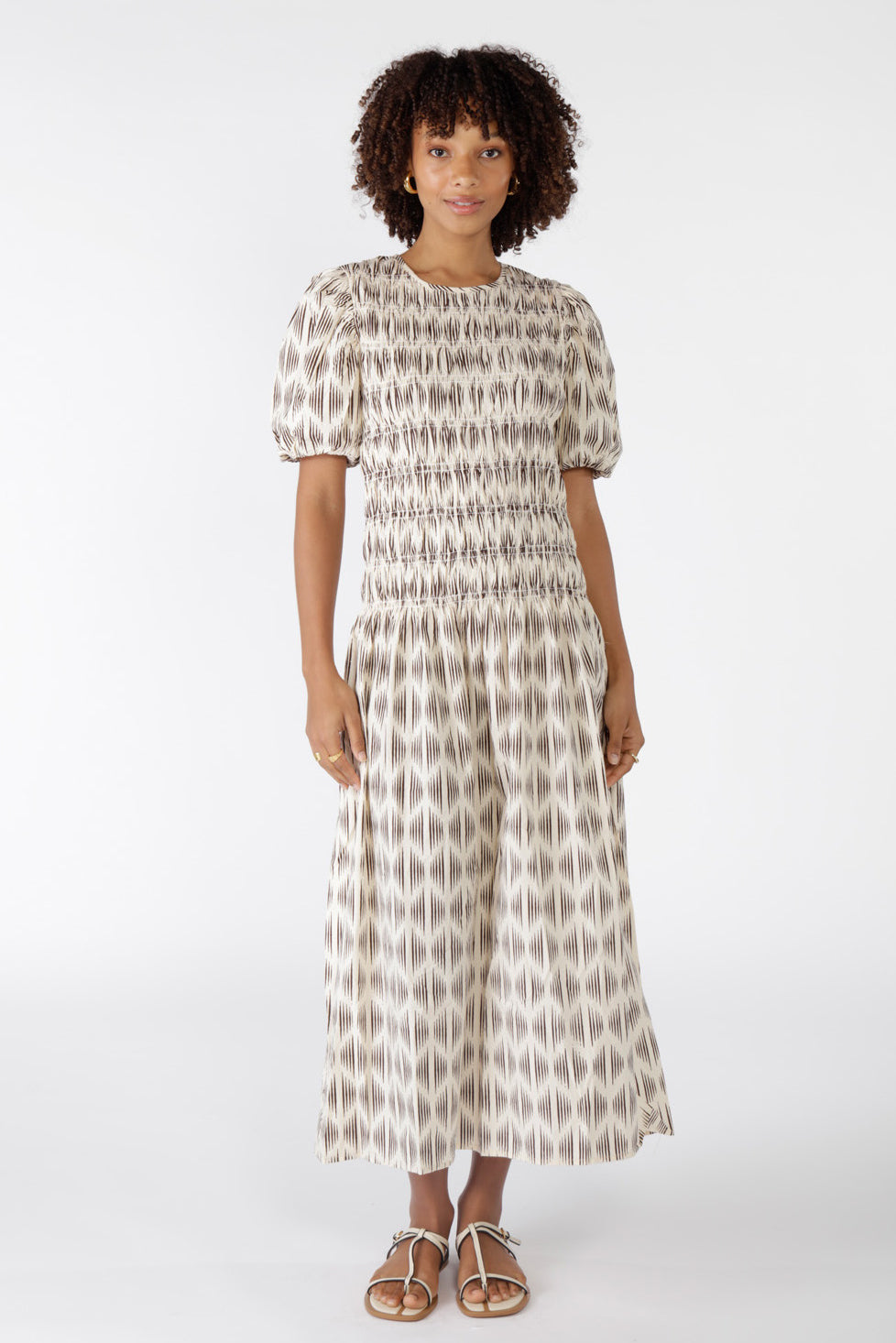 Image of Dresses. Product name - Cowgirl Surfer Mano Shirred Maxi Cream in Red colour by brand - Cowgirl Surfer