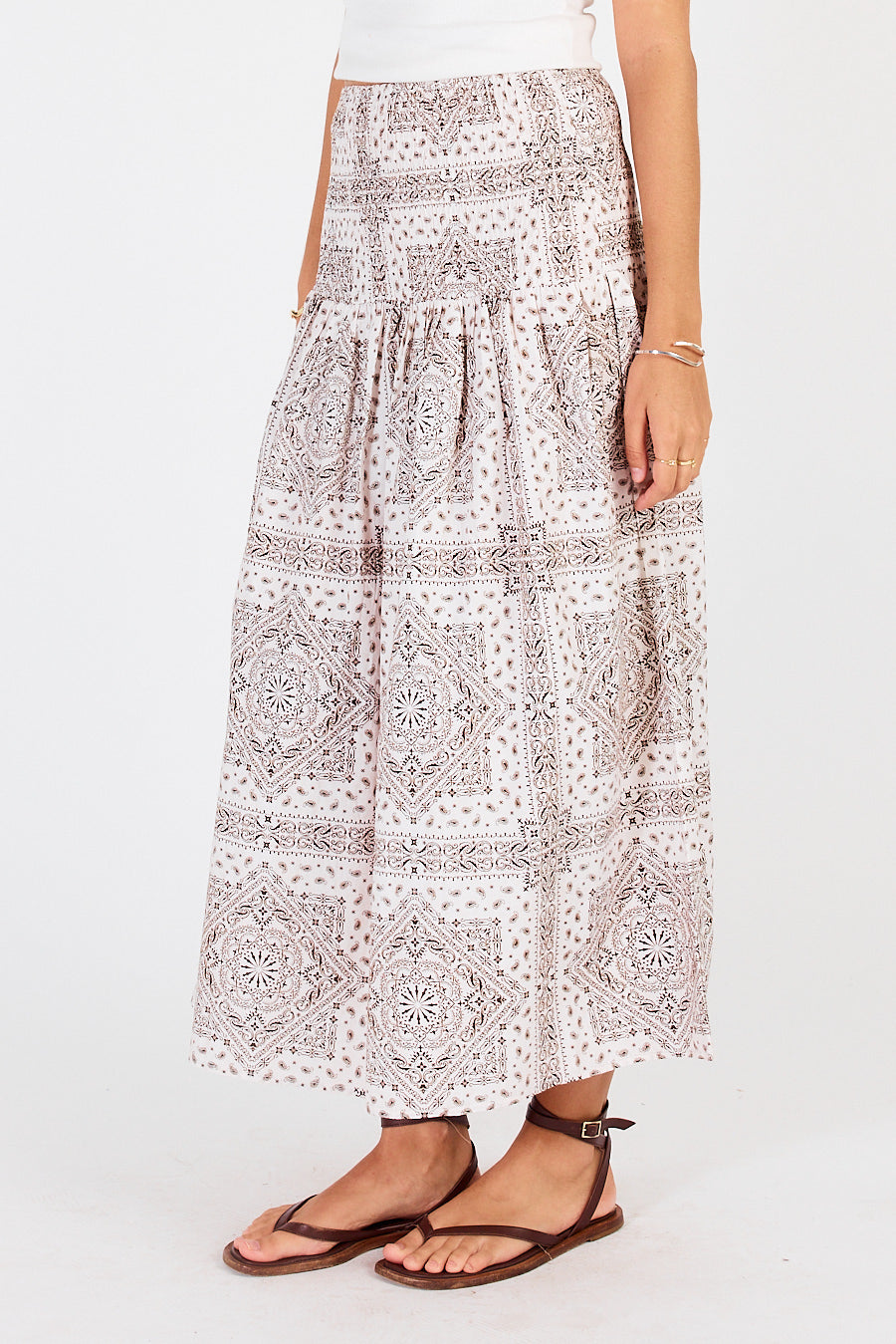 Cowgirl Surfer Cowgirl Nudo Shirred Skirt Cream (Red)