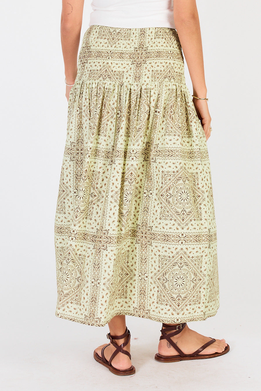 Cowgirl Surfer Nudo Shirred Skirt Mint (Red)
