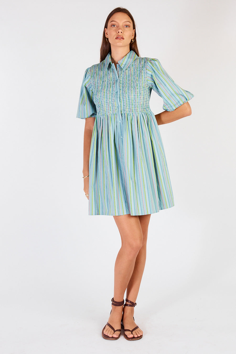 Cowgirl Surfer Pastille Shirred Mini (Blue)