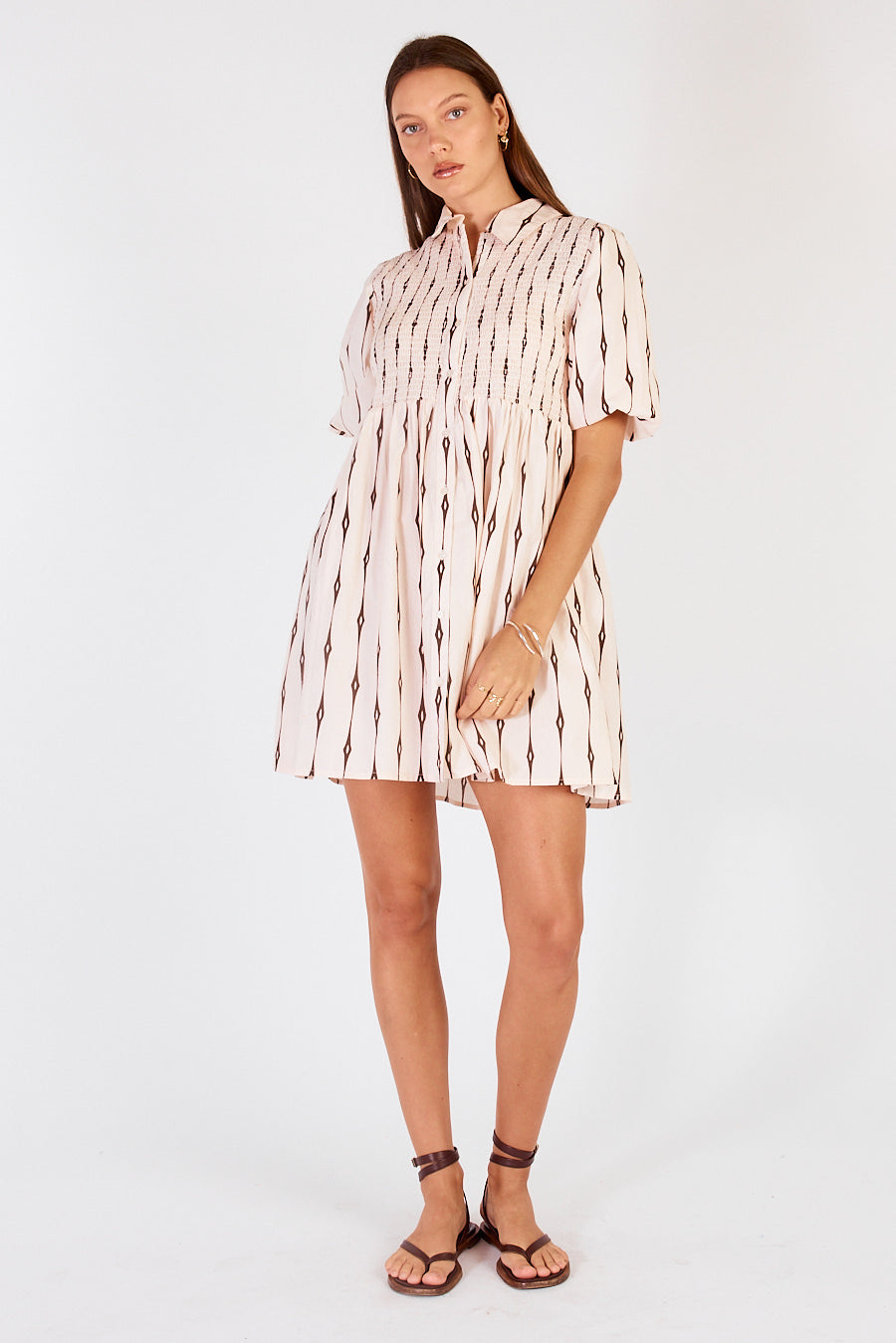 Cowgirl Surfer Taccia Shirred Mini (Cream)