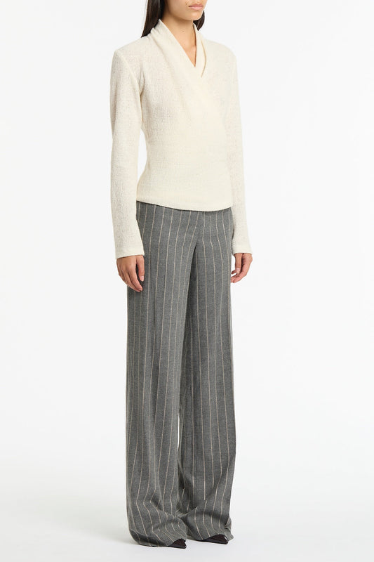 Carla Zampatti Cr�Me Looped Knit Shawl Wrap Top (Cream)