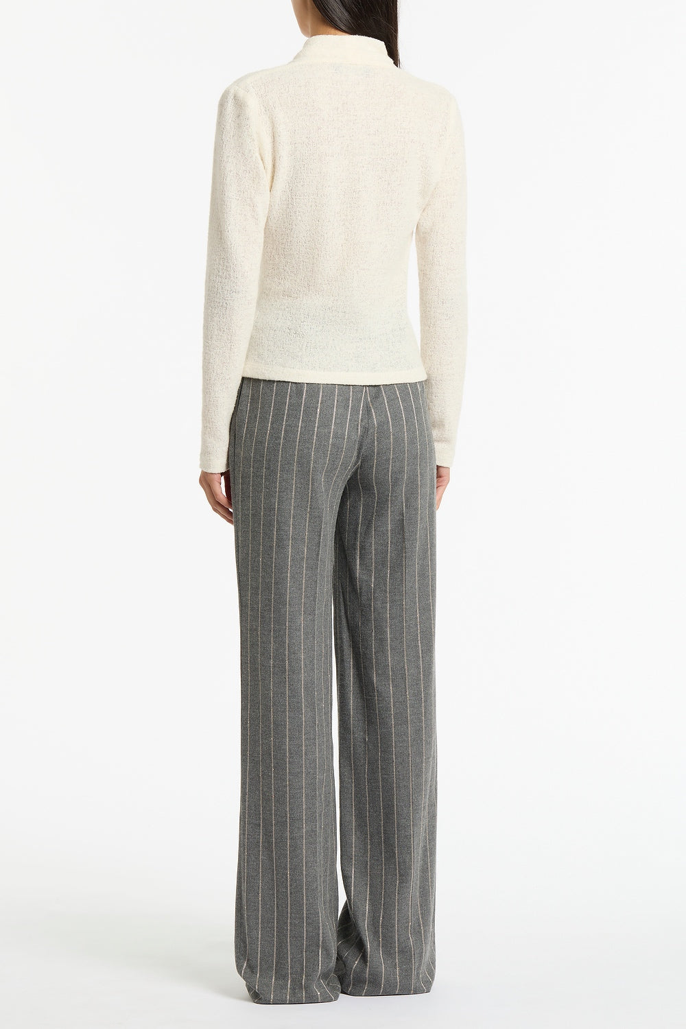 Carla Zampatti Creme Looped Knit Shawl Wrap Top (Cream)