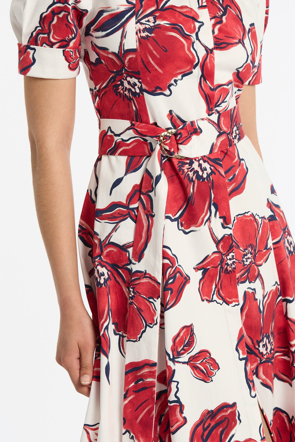 Carla Zampatti Crimson Bouquet Sateen Shirt Dress (Red)