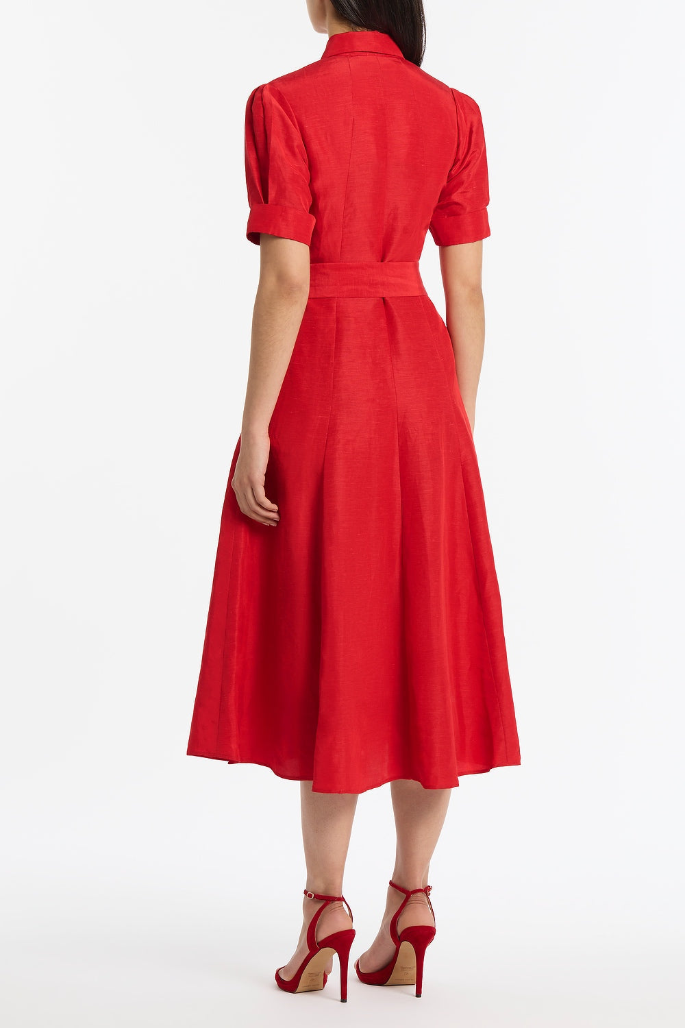 Carla Zampatti Crimson Linen Blend Shirt Dress (Red)