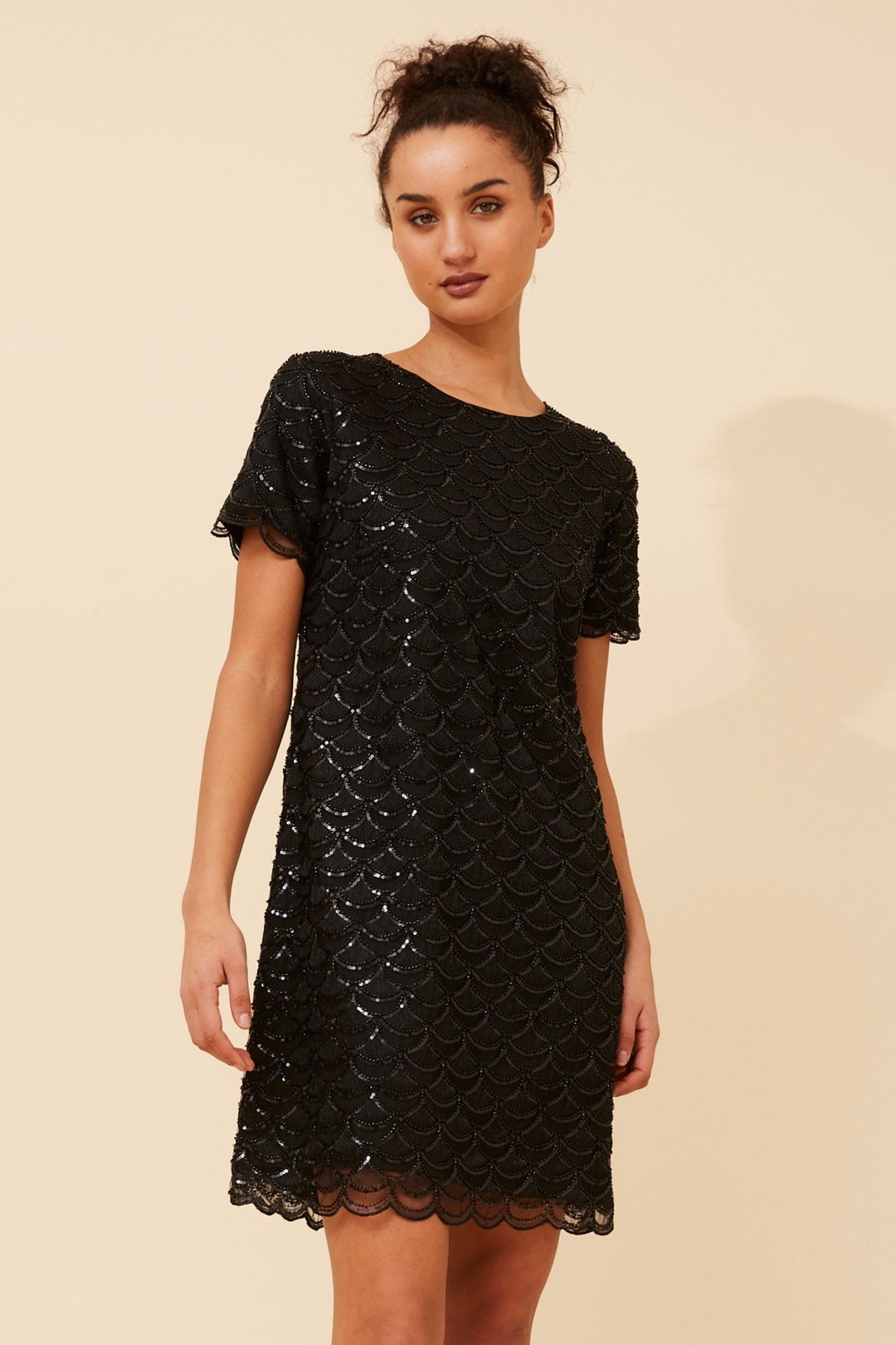 NIVA SEQUIN SHORT DRESS (Black)