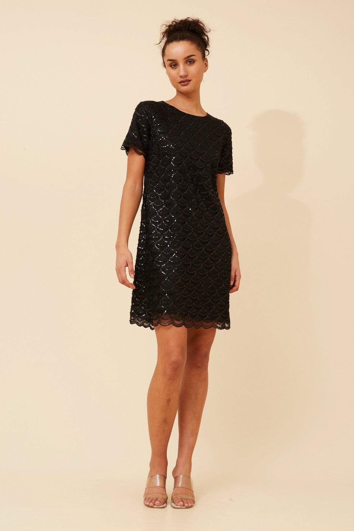 NIVA SEQUIN SHORT DRESS (Black)