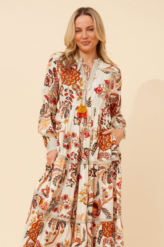 KAMYA FLORAL MAXI DRESS (Multi White)