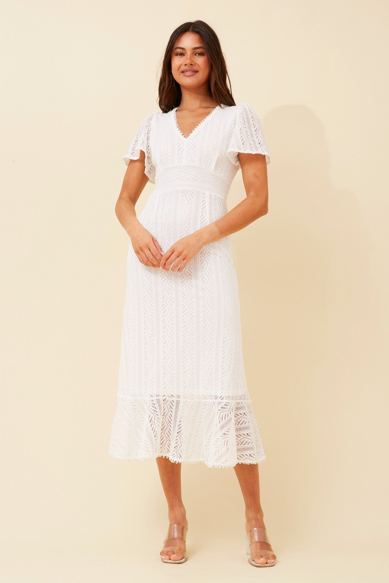 GODIVA LACE MIDI DRESS (Black)