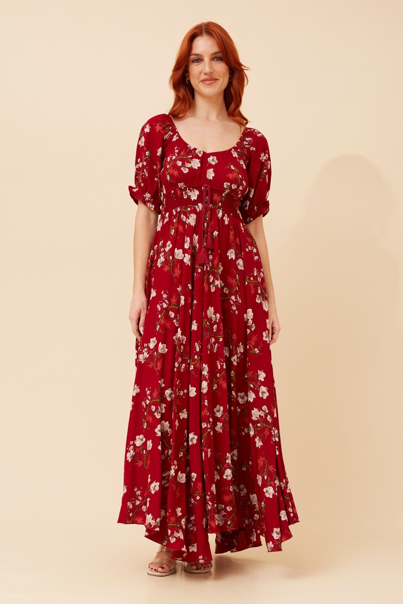 Image of Dresses. Product name - DAISY FLORAL MAXI DRESS in Multi Navy colour by brand - Caroline Morgan Australia