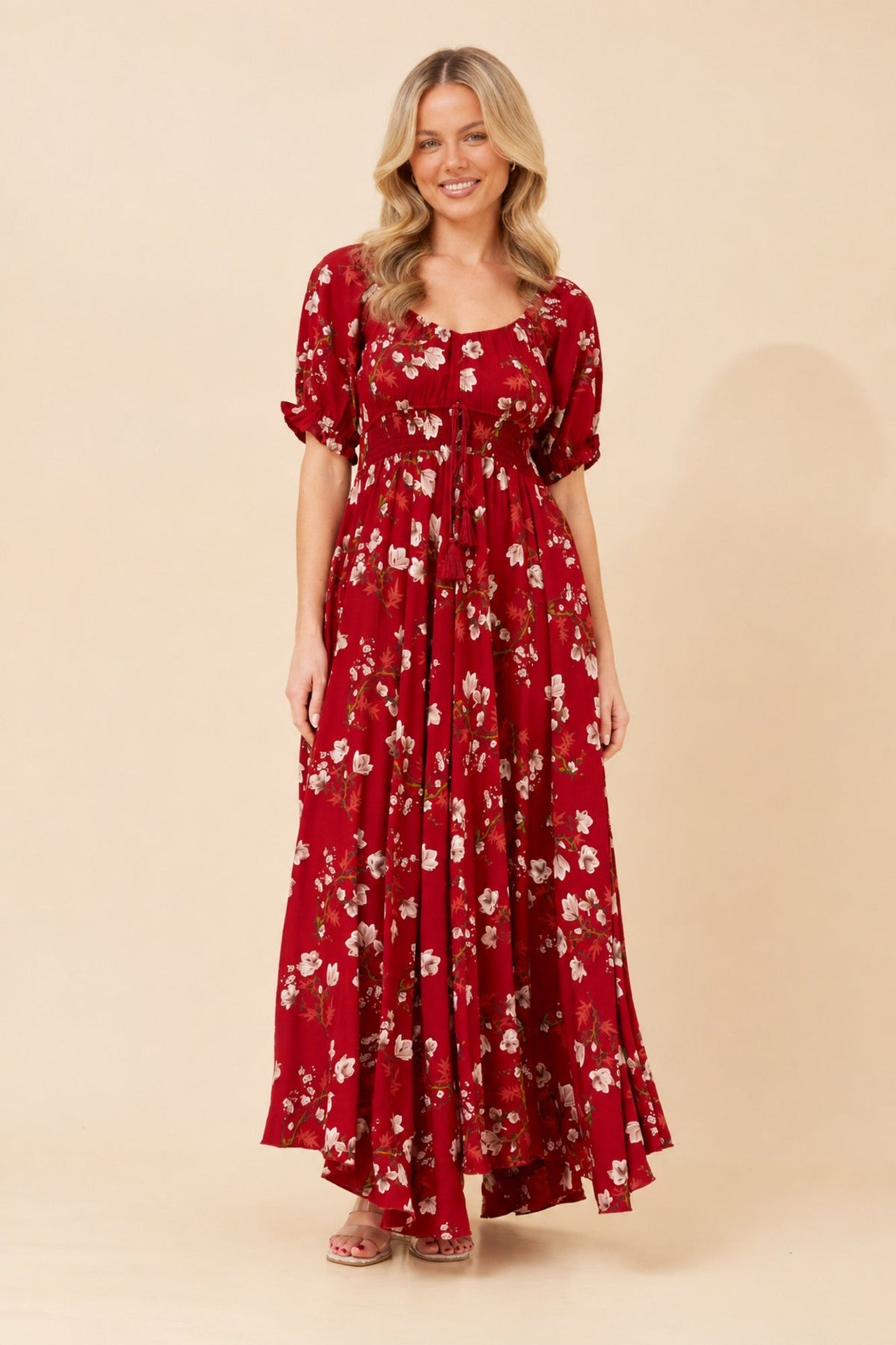 Image of Dresses. Product name - DAISY FLORAL MAXI DRESS in Multi Navy colour by brand - Caroline Morgan Australia