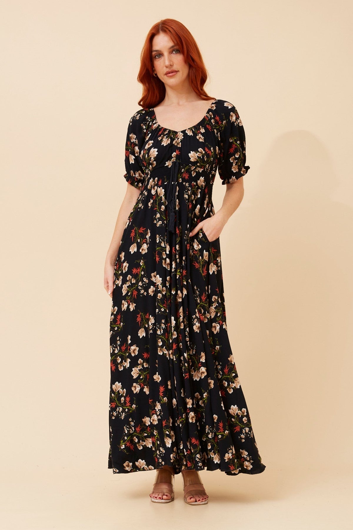 DAISY FLORAL MAXI DRESS (Multi Navy)
