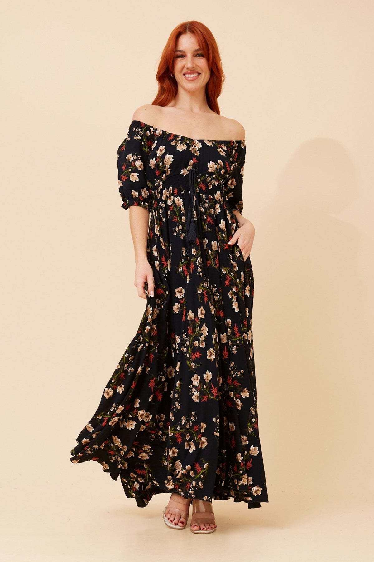 DAISY FLORAL MAXI DRESS (Multi Navy)