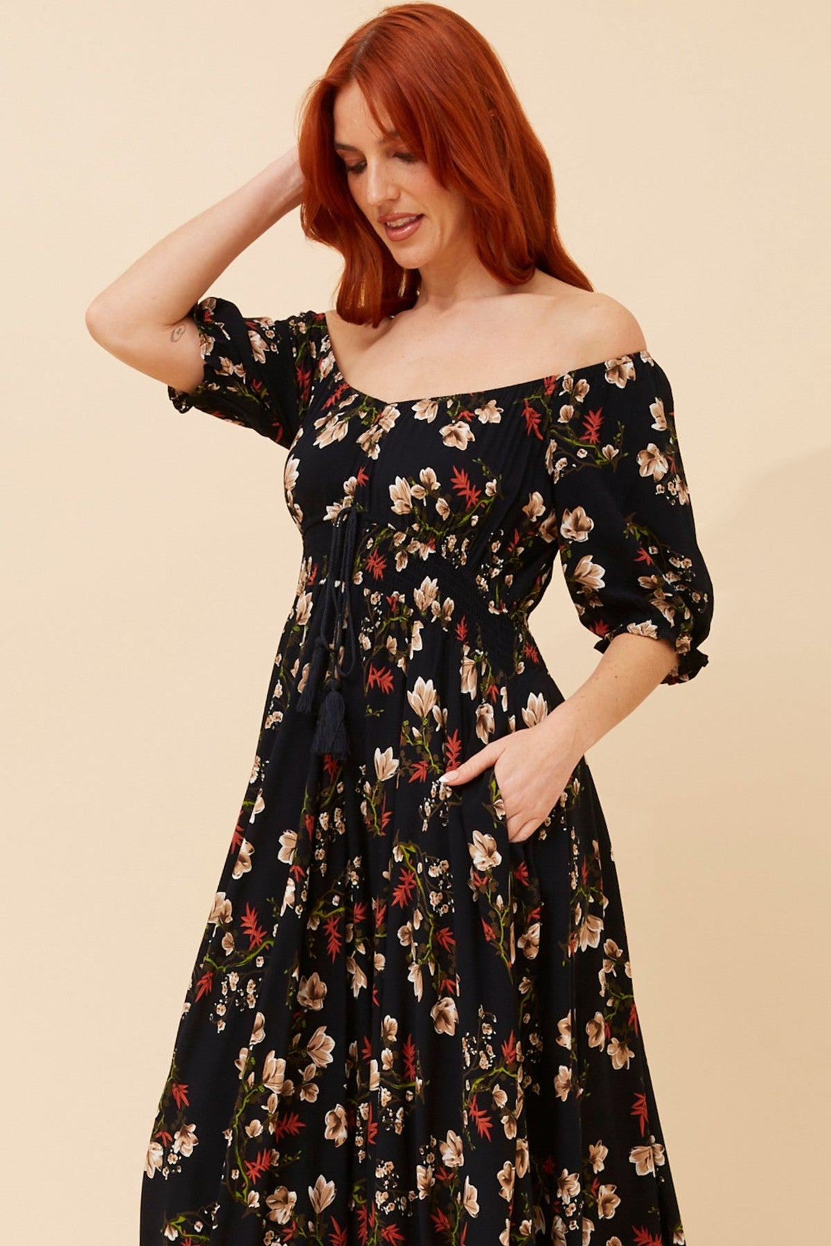 DAISY FLORAL MAXI DRESS (Multi Navy)