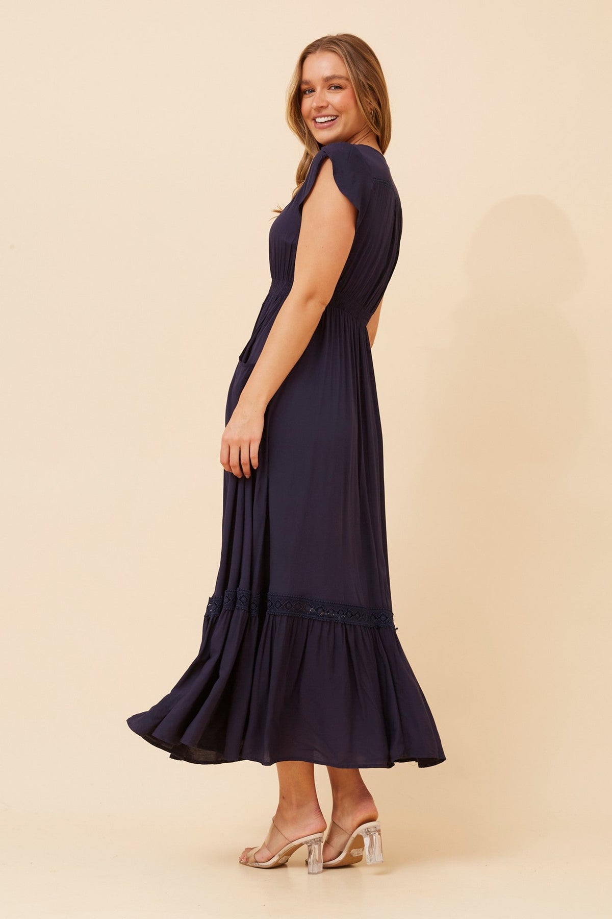 Caroline Morgan Australia MOROCCO MAXI DRESS (Navy)