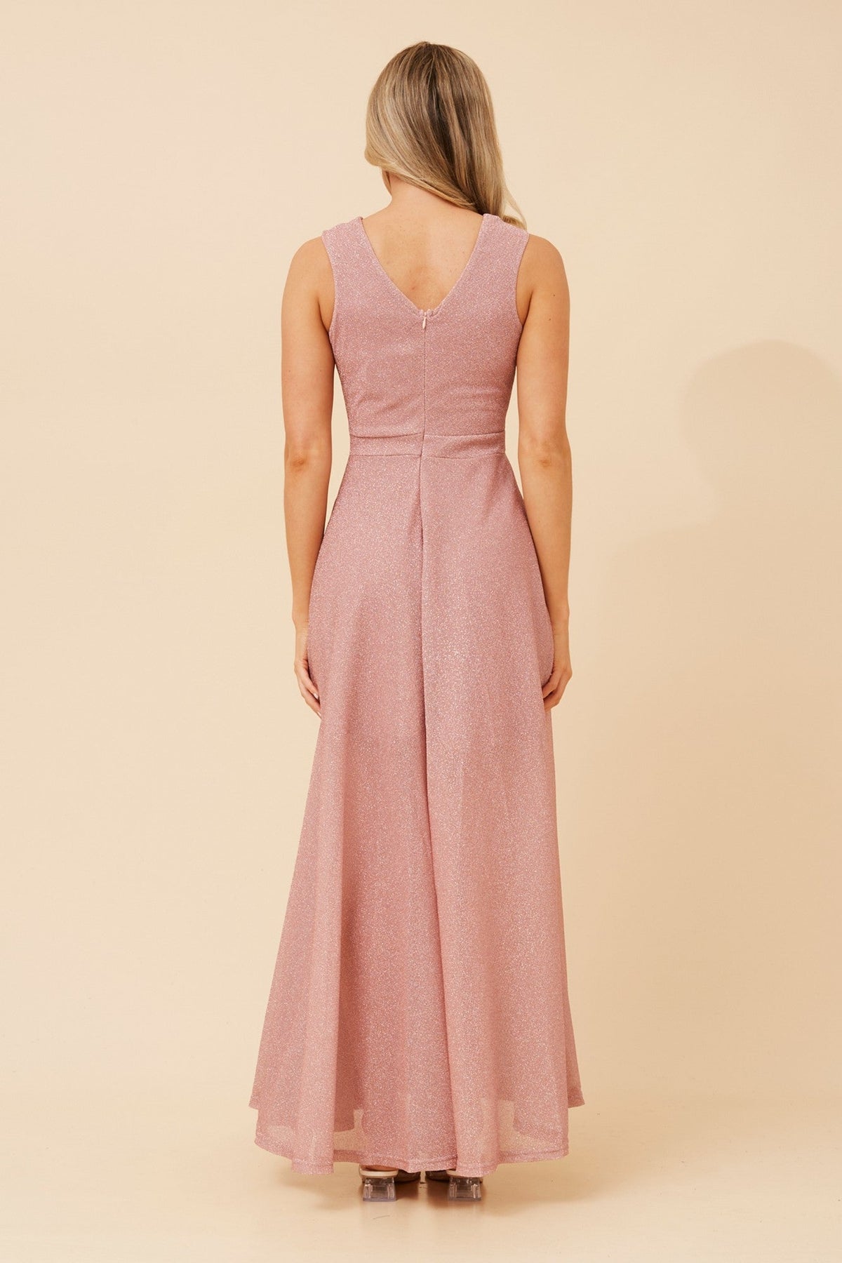 PARIS GLITTER MAXI DRESS (Blush)