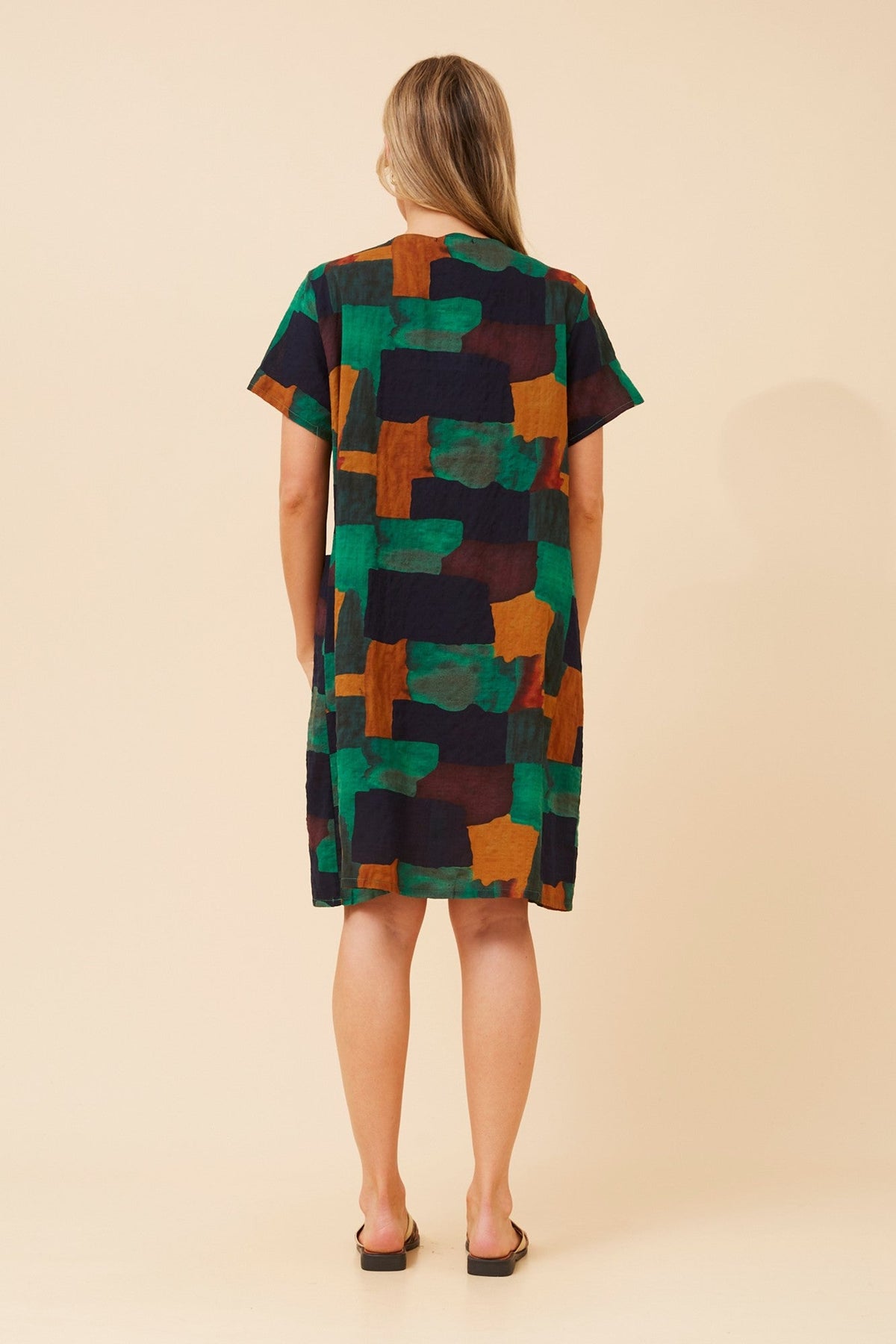 VINE ABSTRACT PRINT DRESS (Jade)