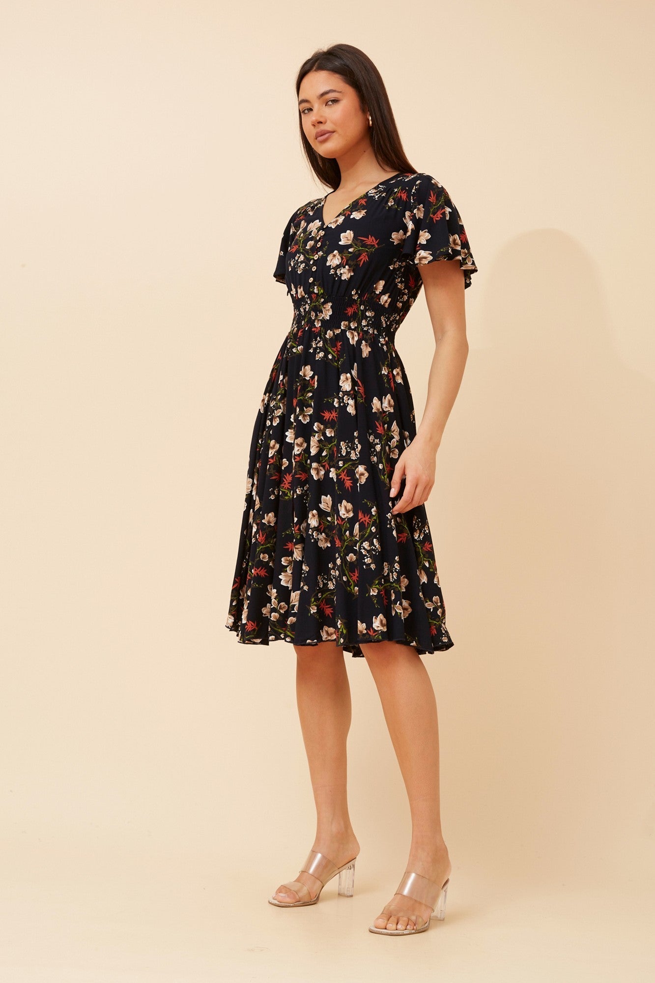 SANDY FLORAL DRESS (Multi Navy)