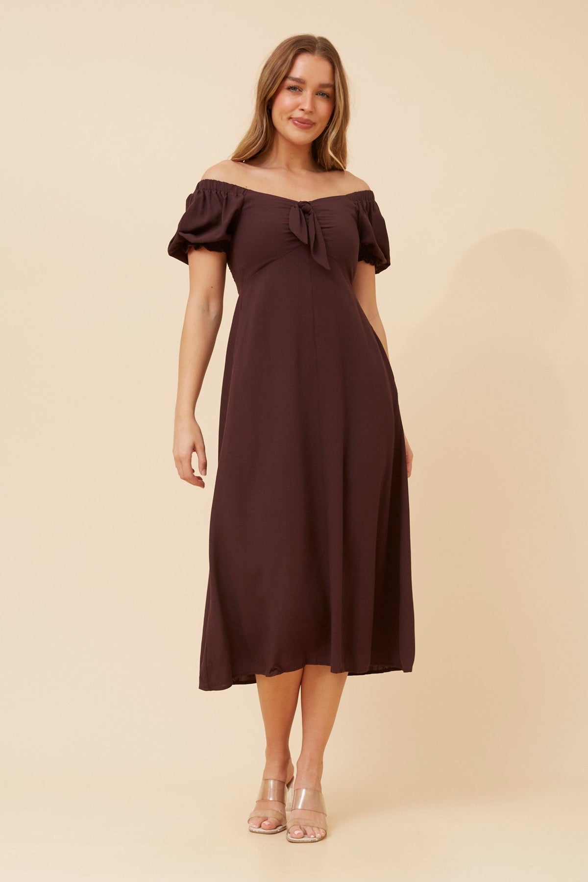 Caroline Morgan Australia FAITH BOW FRONT DRESS (Jade)