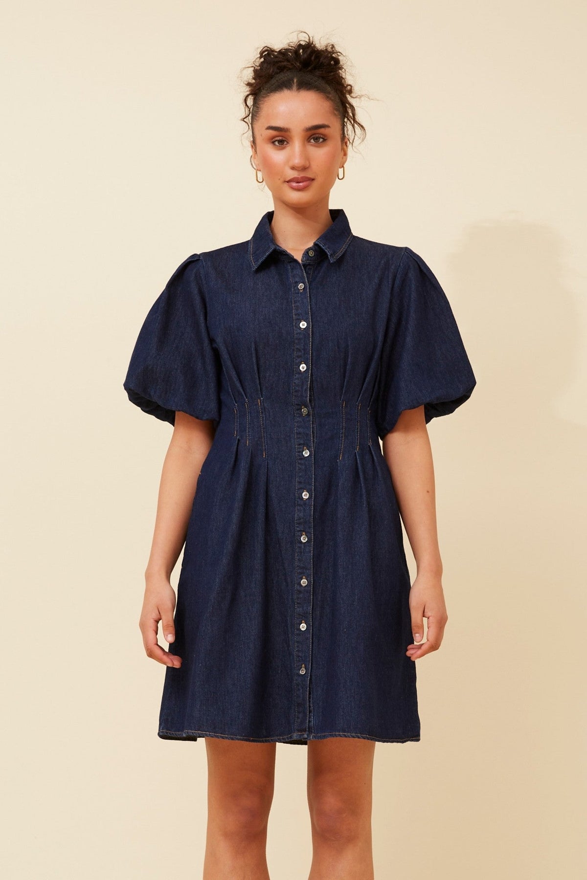 JENNIFER DENIM SHIRT DRESS (Light Denim)