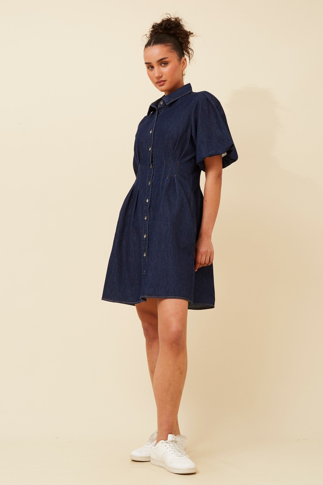 JENNIFER DENIM SHIRT DRESS (Light Denim)