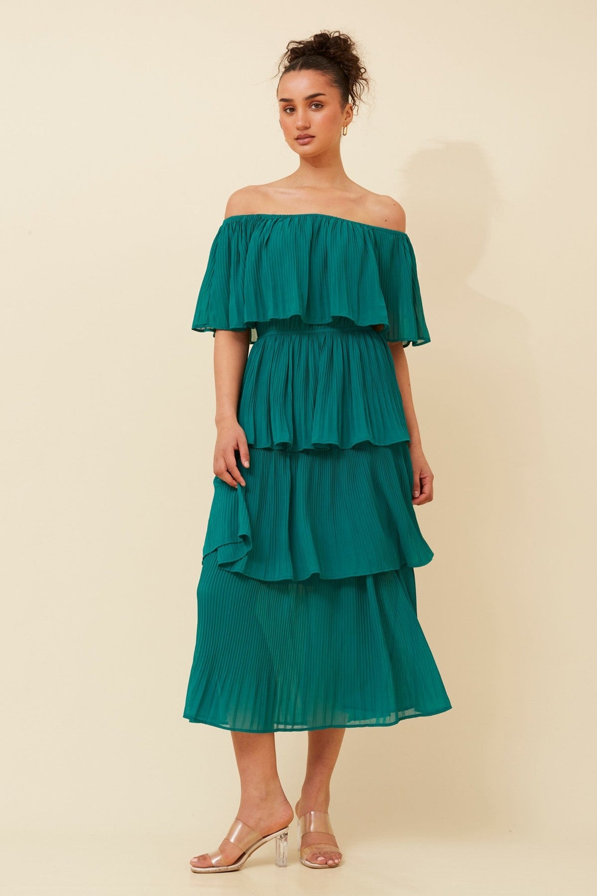 SAMARA OFF SHOULDER DRESS (Navy)