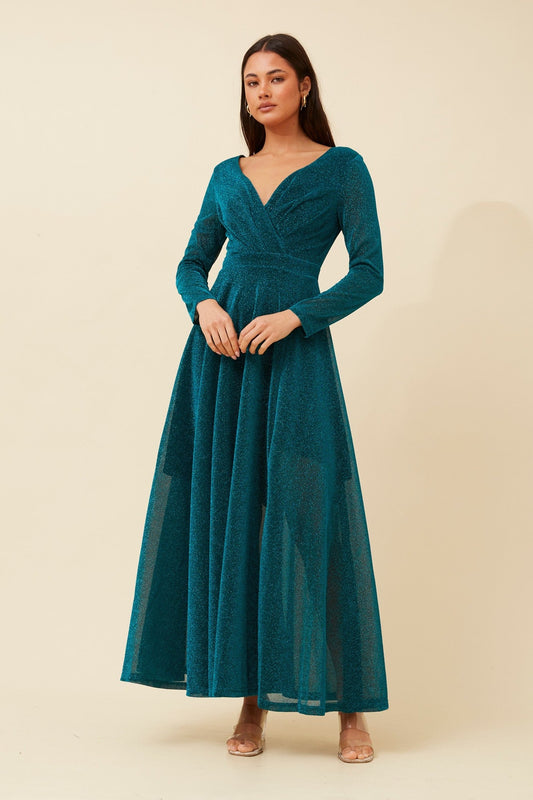 DREA MAXI GLITTER DRESS (Black)