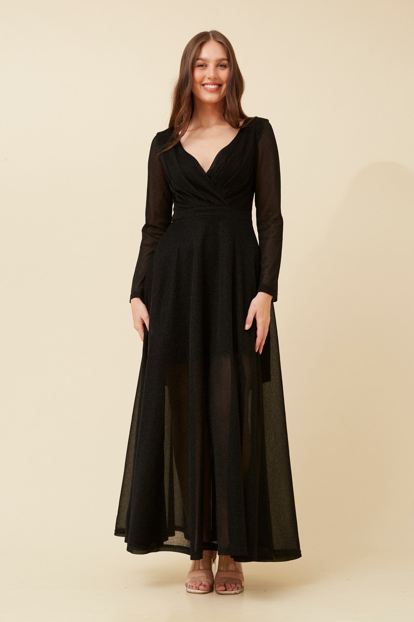 DREA MAXI GLITTER DRESS (Black)
