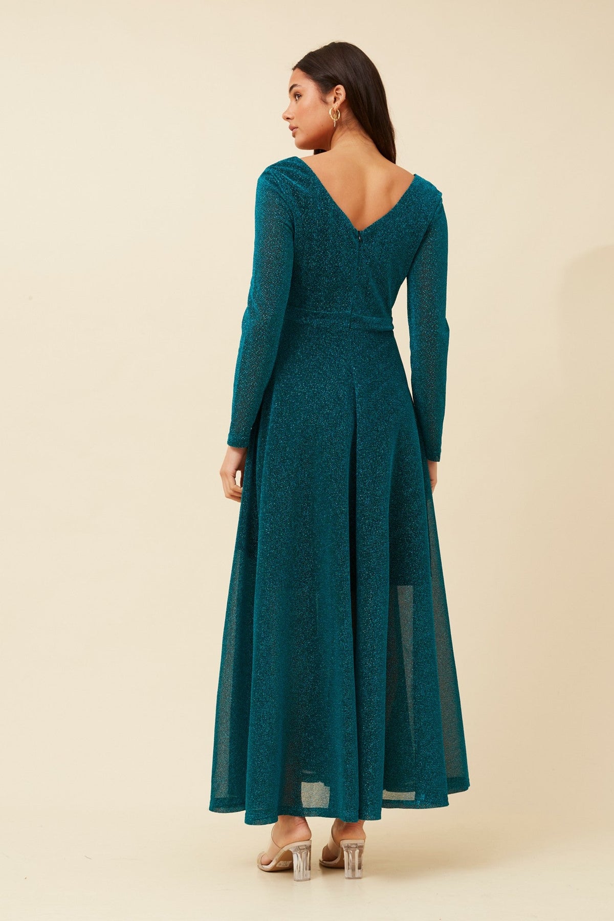 Caroline Morgan Australia DREA MAXI GLITTER DRESS (Emerald)