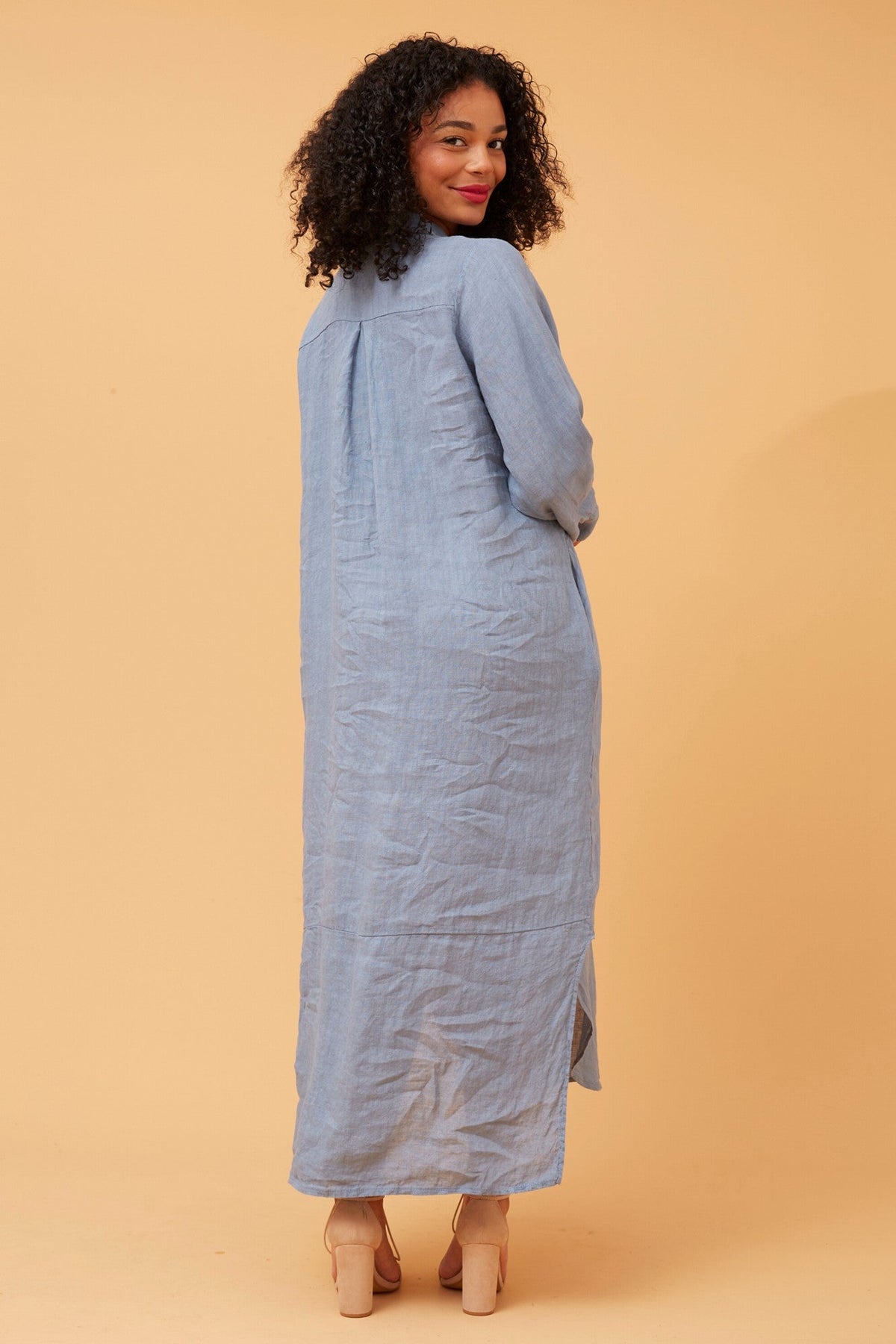 BOTTEGA MODA KIMMY LINEN SHIRT DRESS (Jeans)