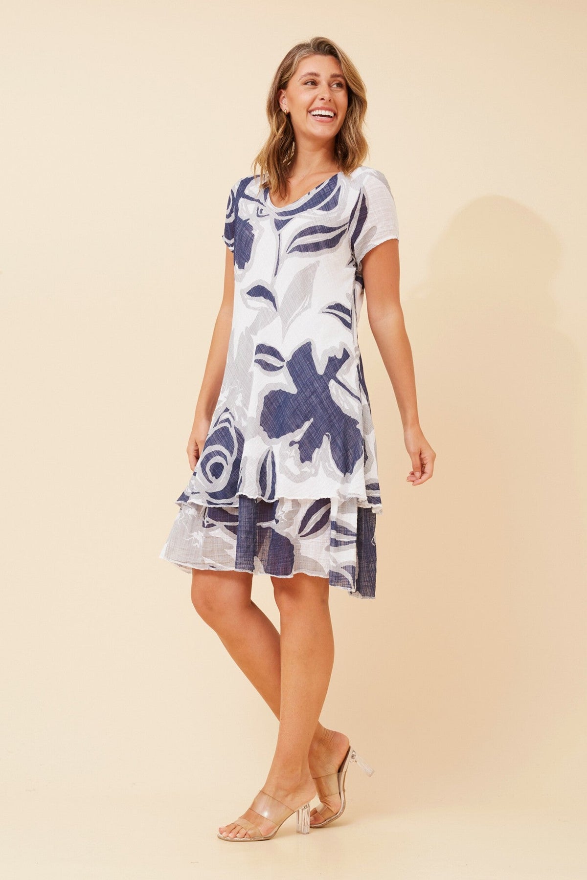 ELECTRA DOUBLE LAYER DRESS (White)
