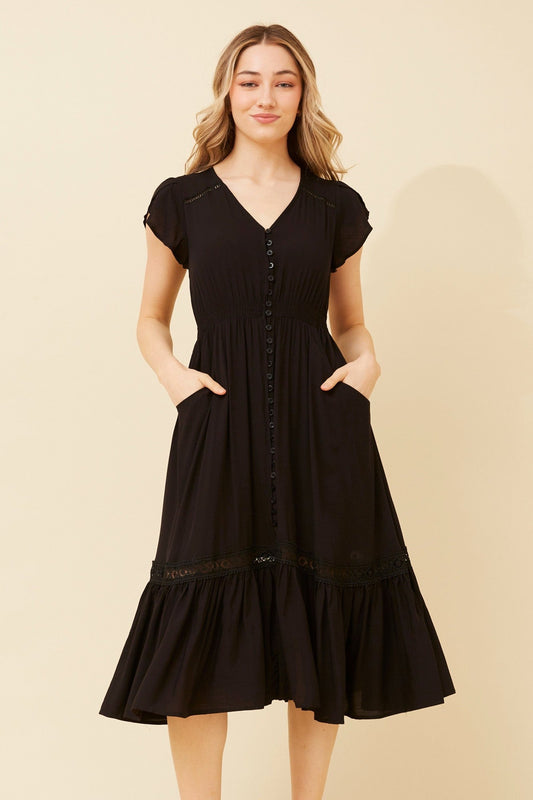 Caroline Morgan Australia MOROCCO MIDI DRESS (Black)