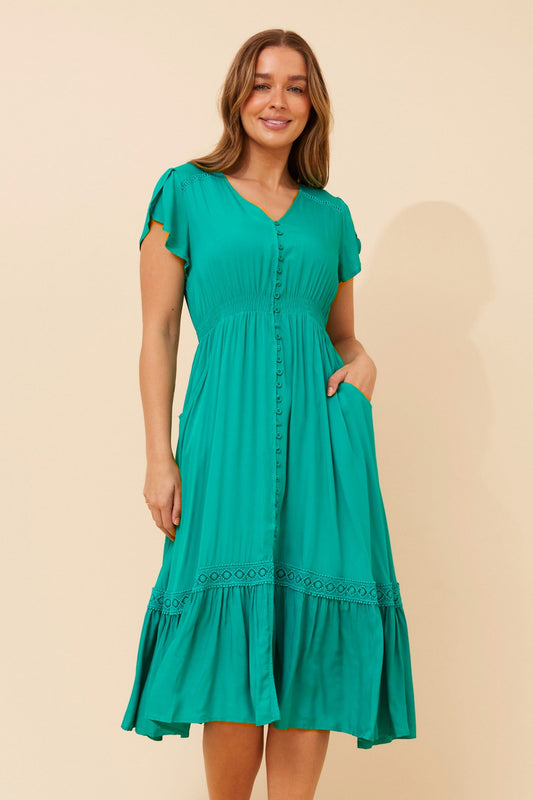 Caroline Morgan Australia MOROCCO MIDI DRESS (Jade)